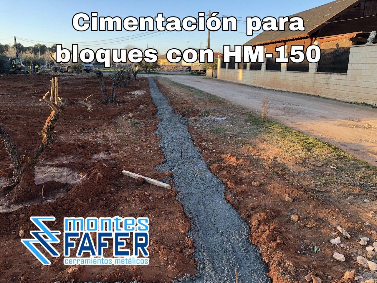 Cimentacion para bloques con HM-150 MontesFafer