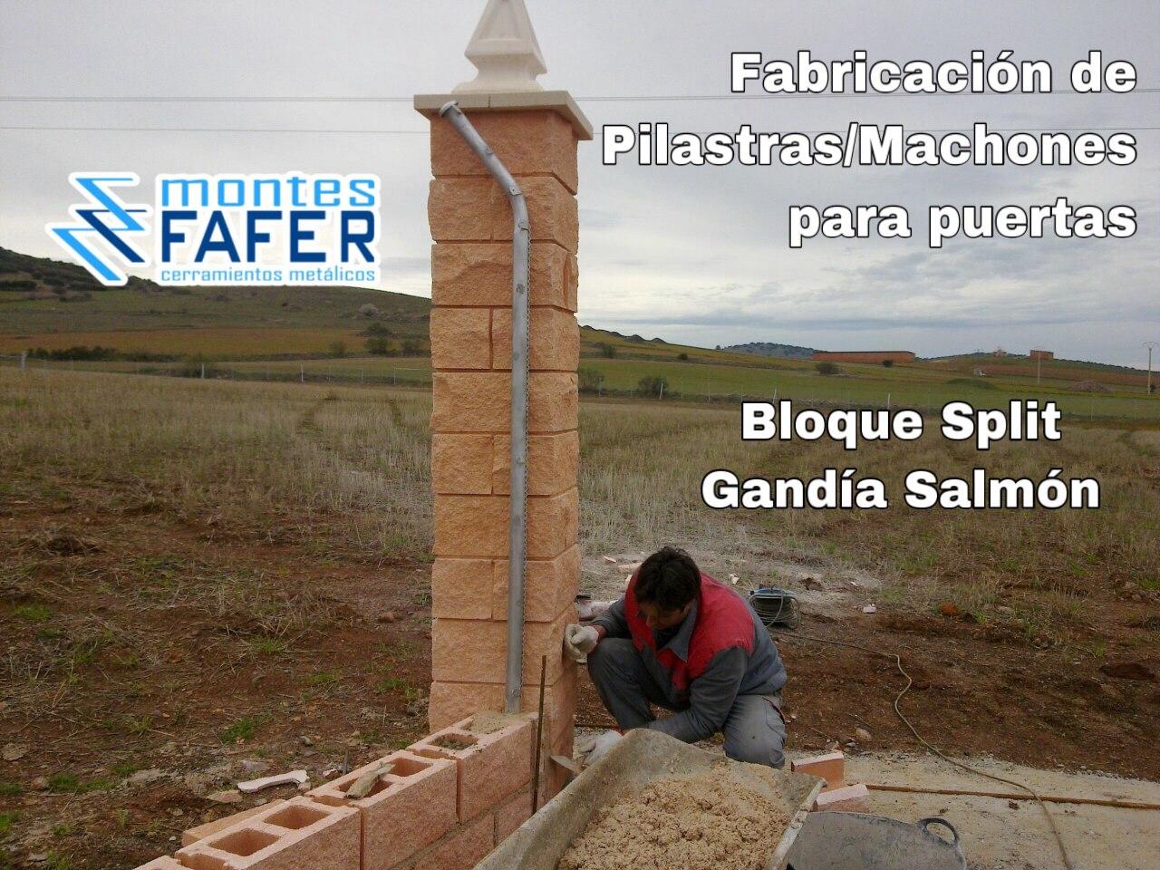 Fabricacion pilastras machones para puertas bloque split gandia salmon MontesFafer