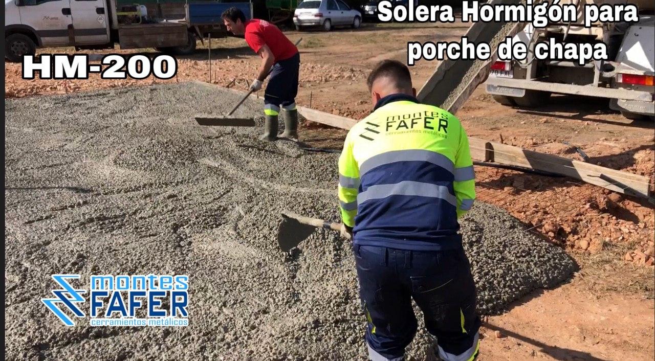 Solera de hormigon para porche de chapa HM-200 MontesFafer
