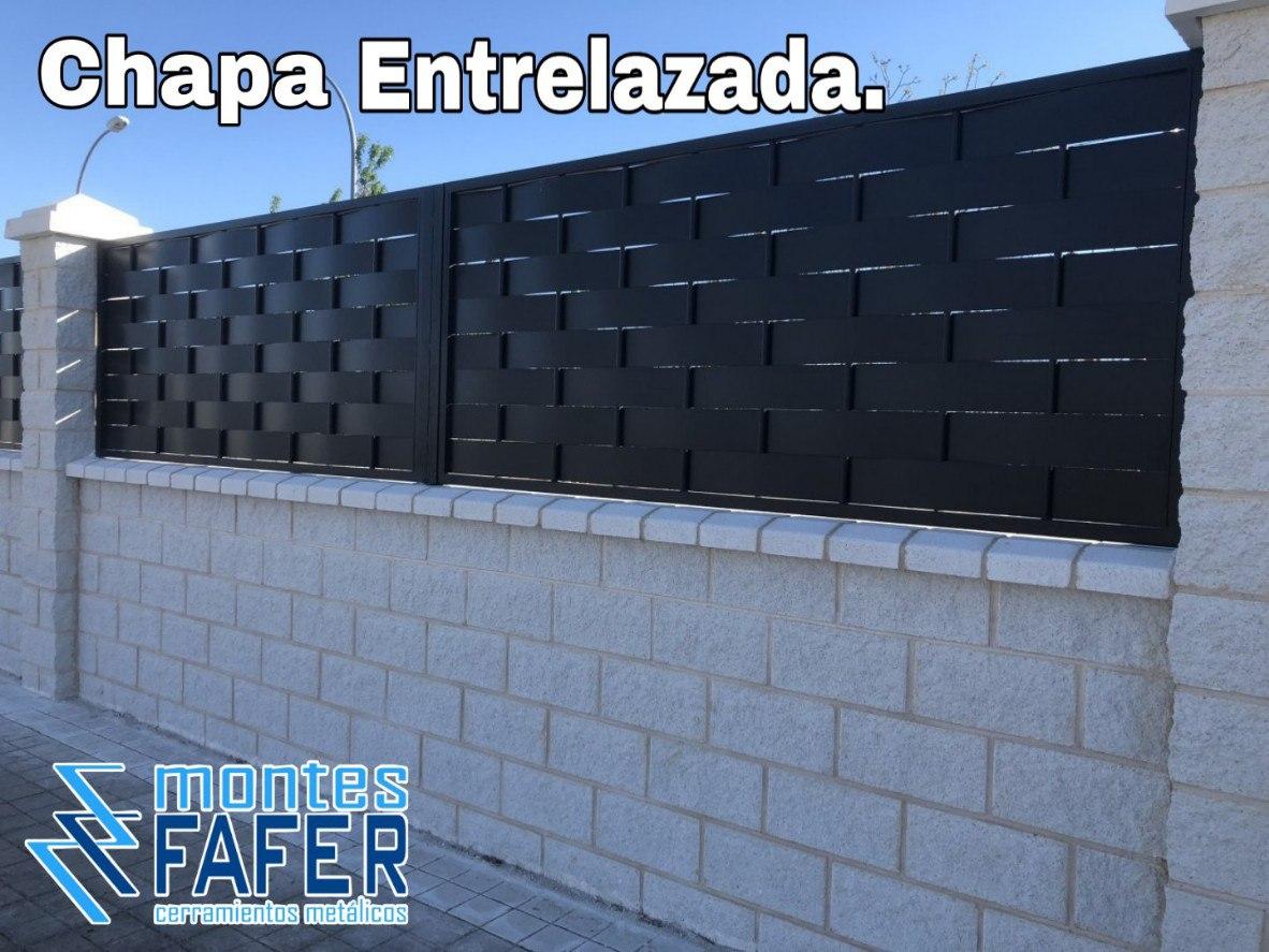 Cerramiento chapa entrelazada negro MontesFafer