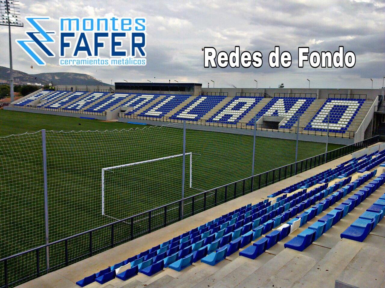 Redes parabalones de fondo campo de futbol MontesFafer
