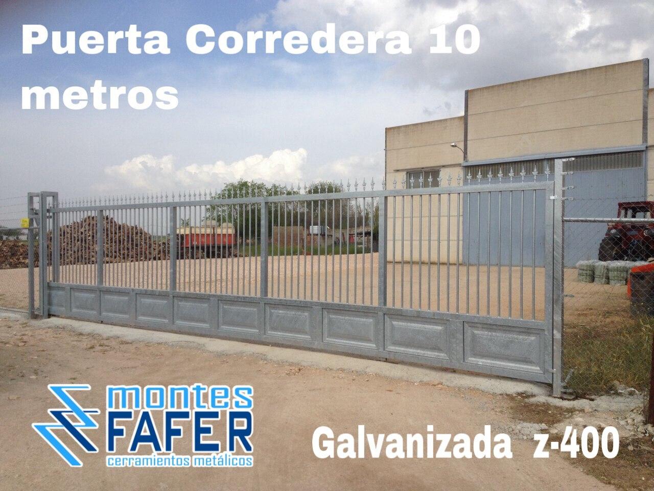 Puerta corredera de 10 metros galvanizada Z-400