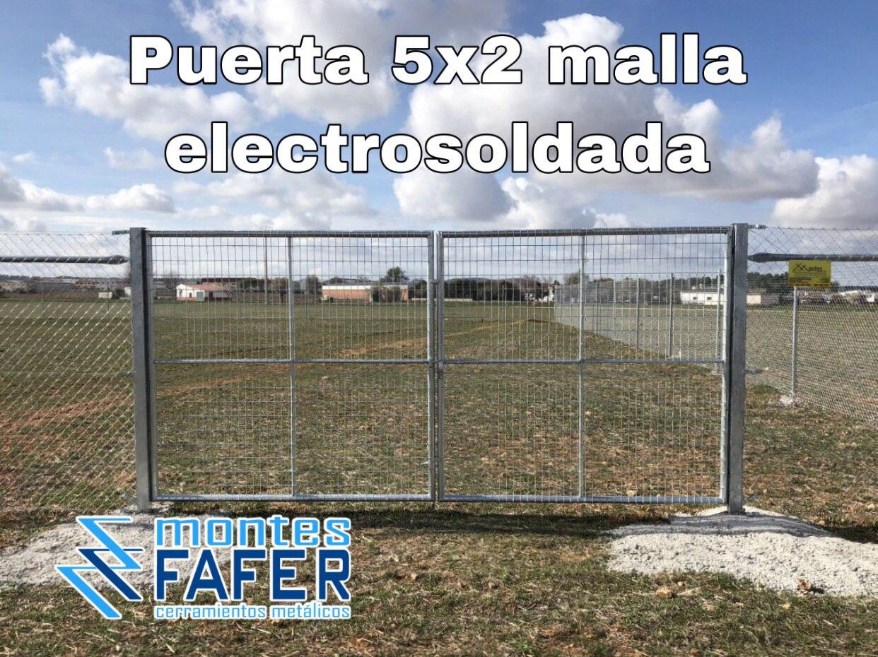 Puerta de 5.2 metros con malla electrosoldada