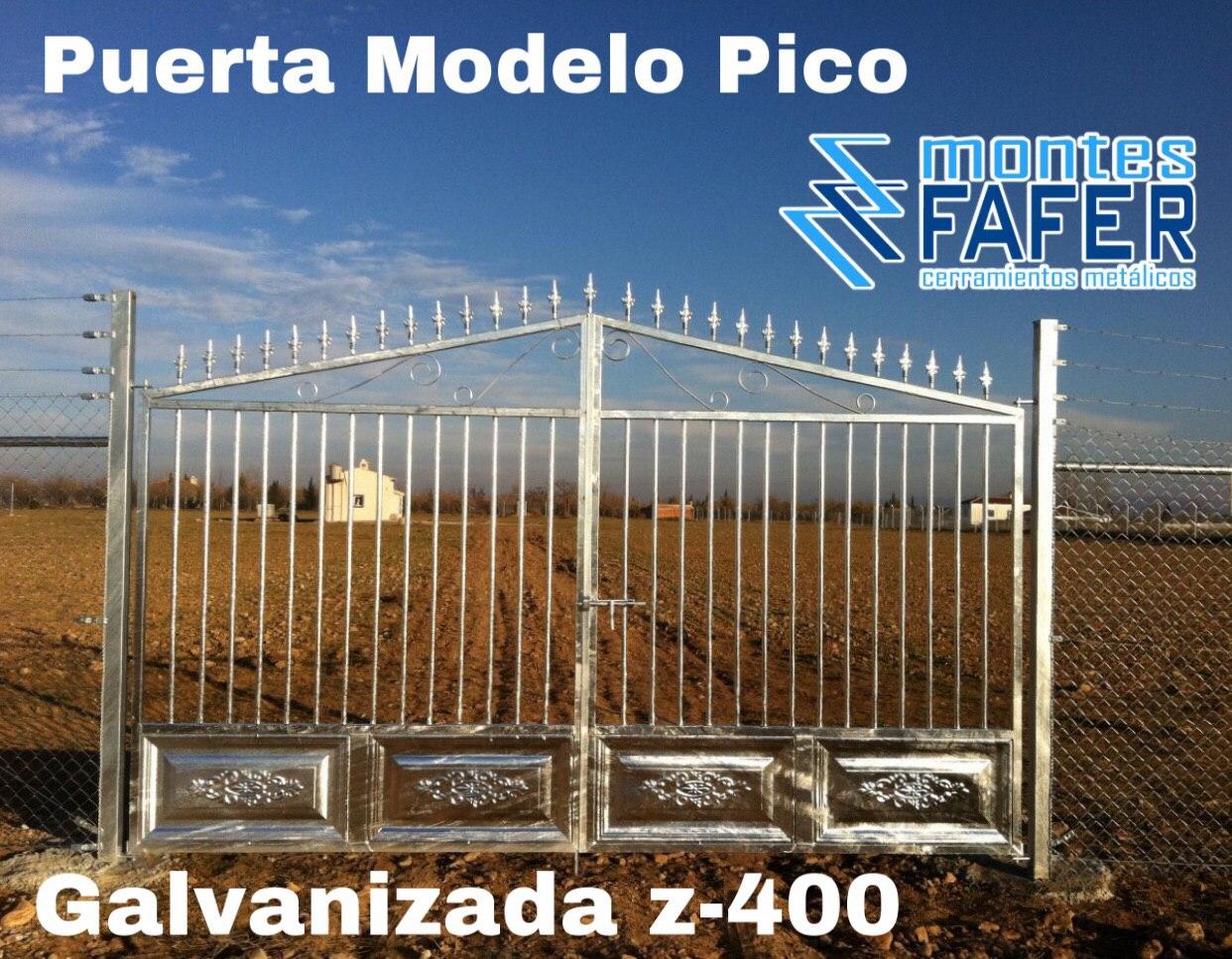 Puerta modelo pico galvanizada MontesFafer