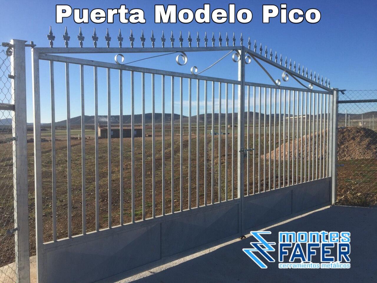 Puerta modelo pico galvanizada